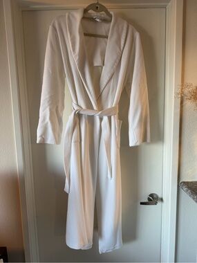 Pluto Intimates & Sleepwear | White Waffle Knit Bathrobe with Belt